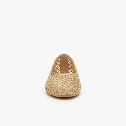 Natural Woven Ballet Flats
