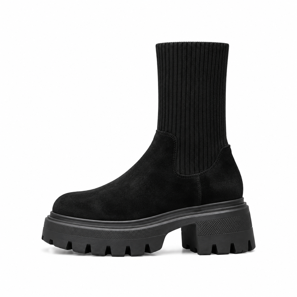 Ribbed Platform Chelsea Boots