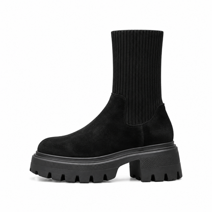 Ribbed Platform Chelsea Boots