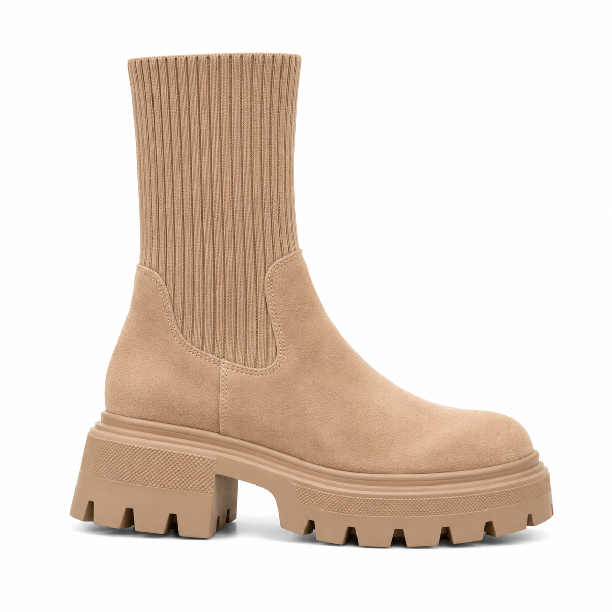 Ribbed Platform Chelsea Boots