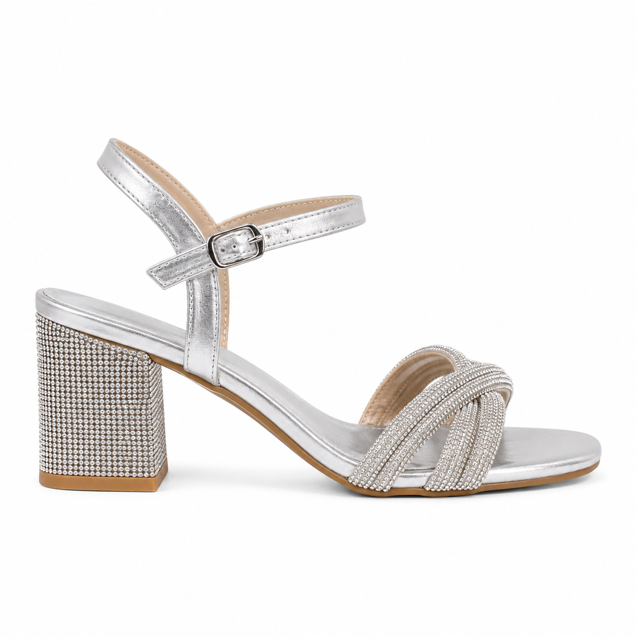 Women’s Rhinestone Block Heel Sandals