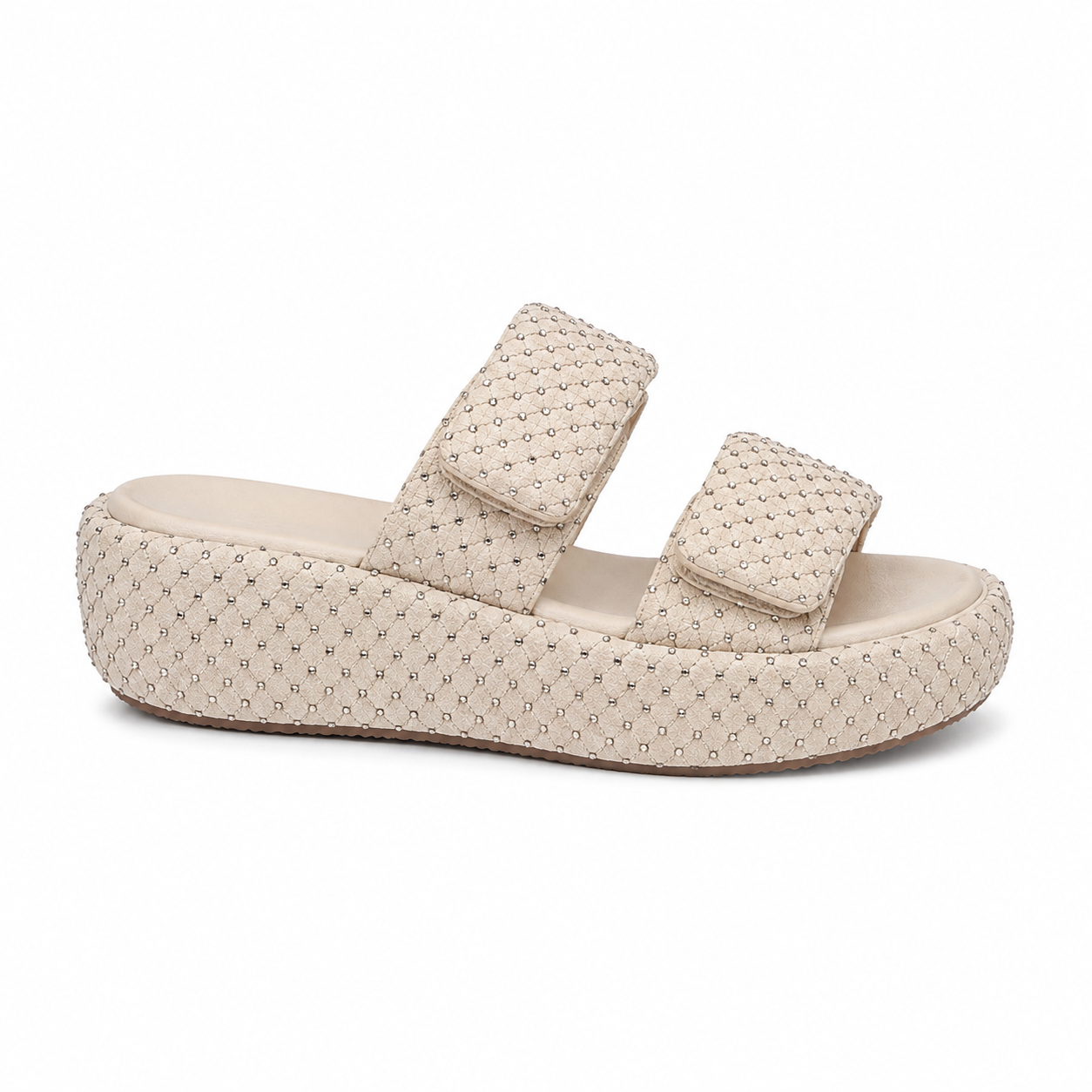 Women’s Textured Double Strap Slide Sandals