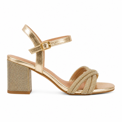 Women’s Rhinestone Block Heel Sandals
