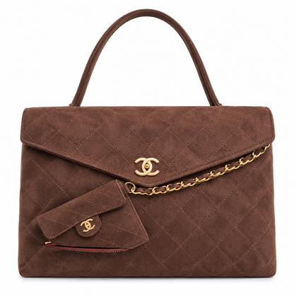 Chanel Calfskin Crocodile Embossed Fifth Avenue Maxi Flap Top