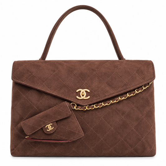 Chanel Calfskin Crocodile Embossed Fifth Avenue Maxi Flap Top