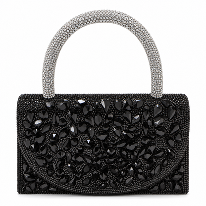 Rhinestone Hoop Handle Clutch Bag