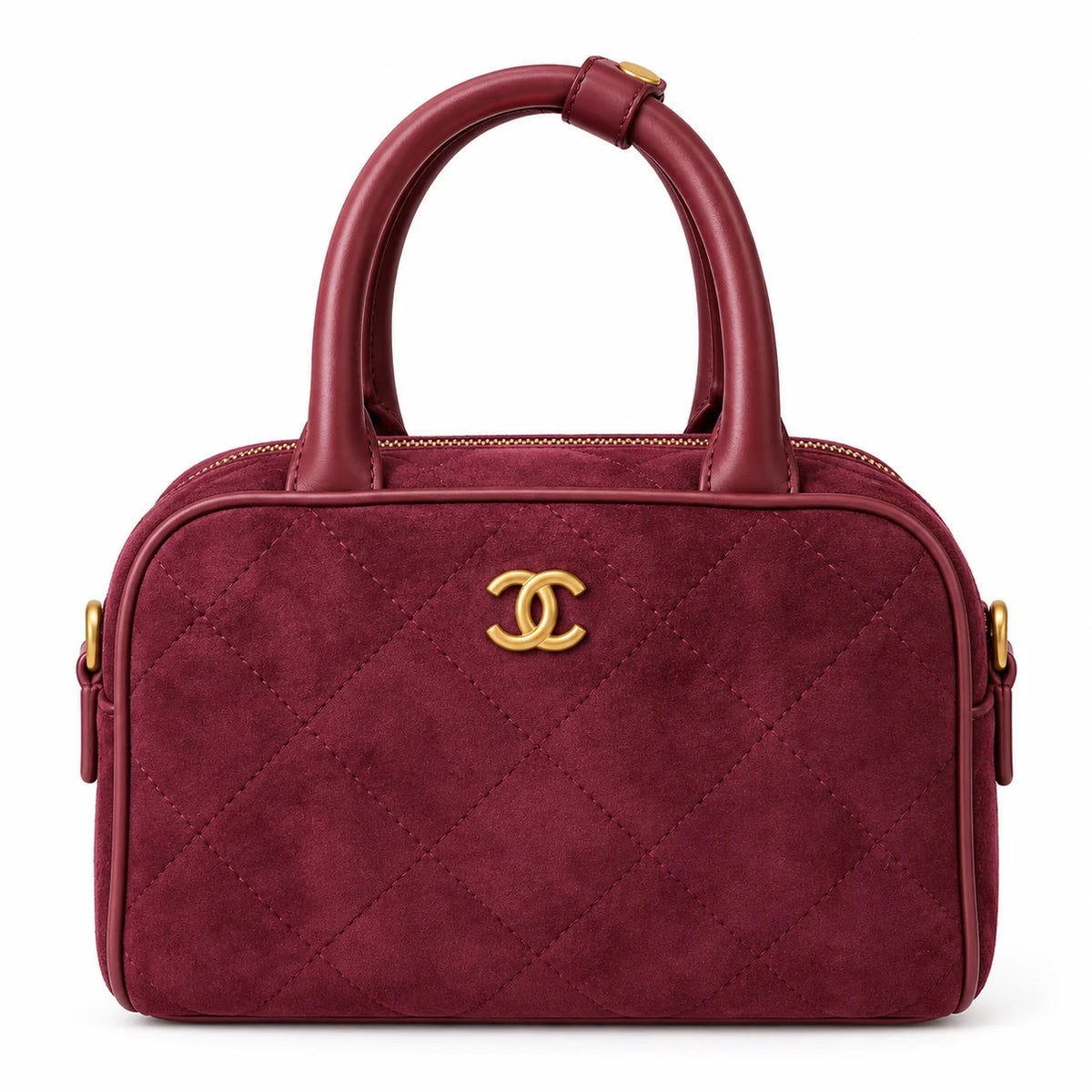 Chanel CC Logo Mini / Small Bowling Bag velvet