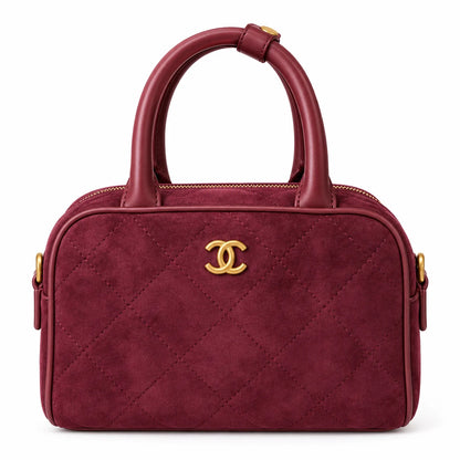 Chanel CC Logo Mini / Small Bowling Bag velvet
