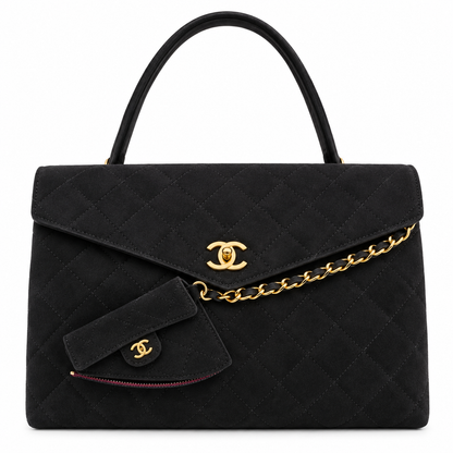 Chanel Calfskin Crocodile Embossed Fifth Avenue Maxi Flap Top