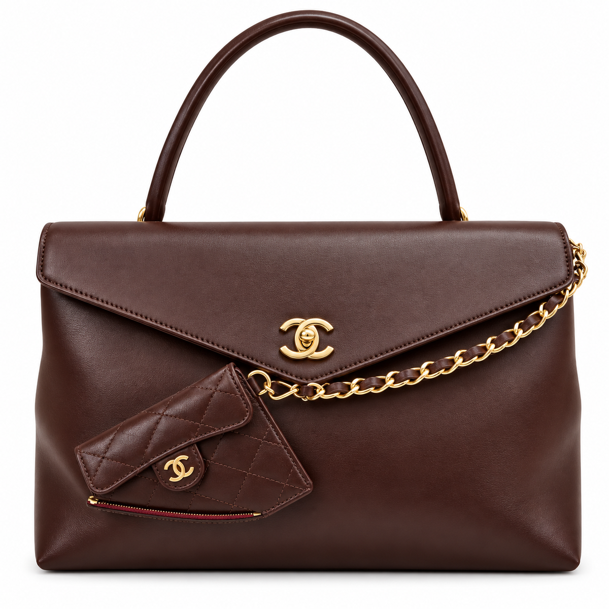 Chanel Calfskin Crocodile Embossed Fifth Avenue Maxi Flap Top