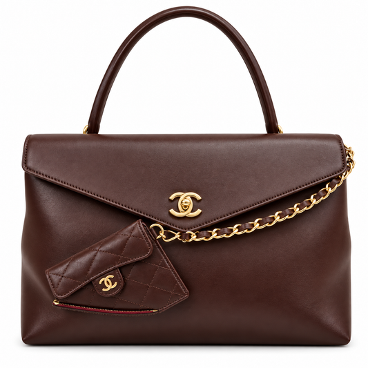 Chanel Calfskin Crocodile Embossed Fifth Avenue Maxi Flap Top