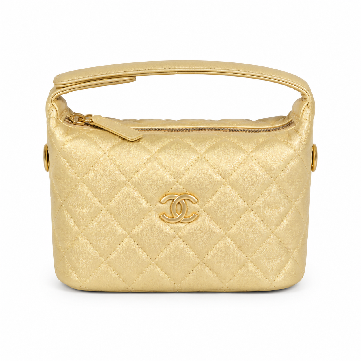 Classic Clutch With Chain Shiny Grained Calfskin Strass