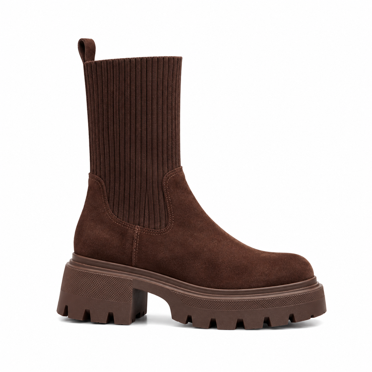 Ribbed Platform Chelsea Boots