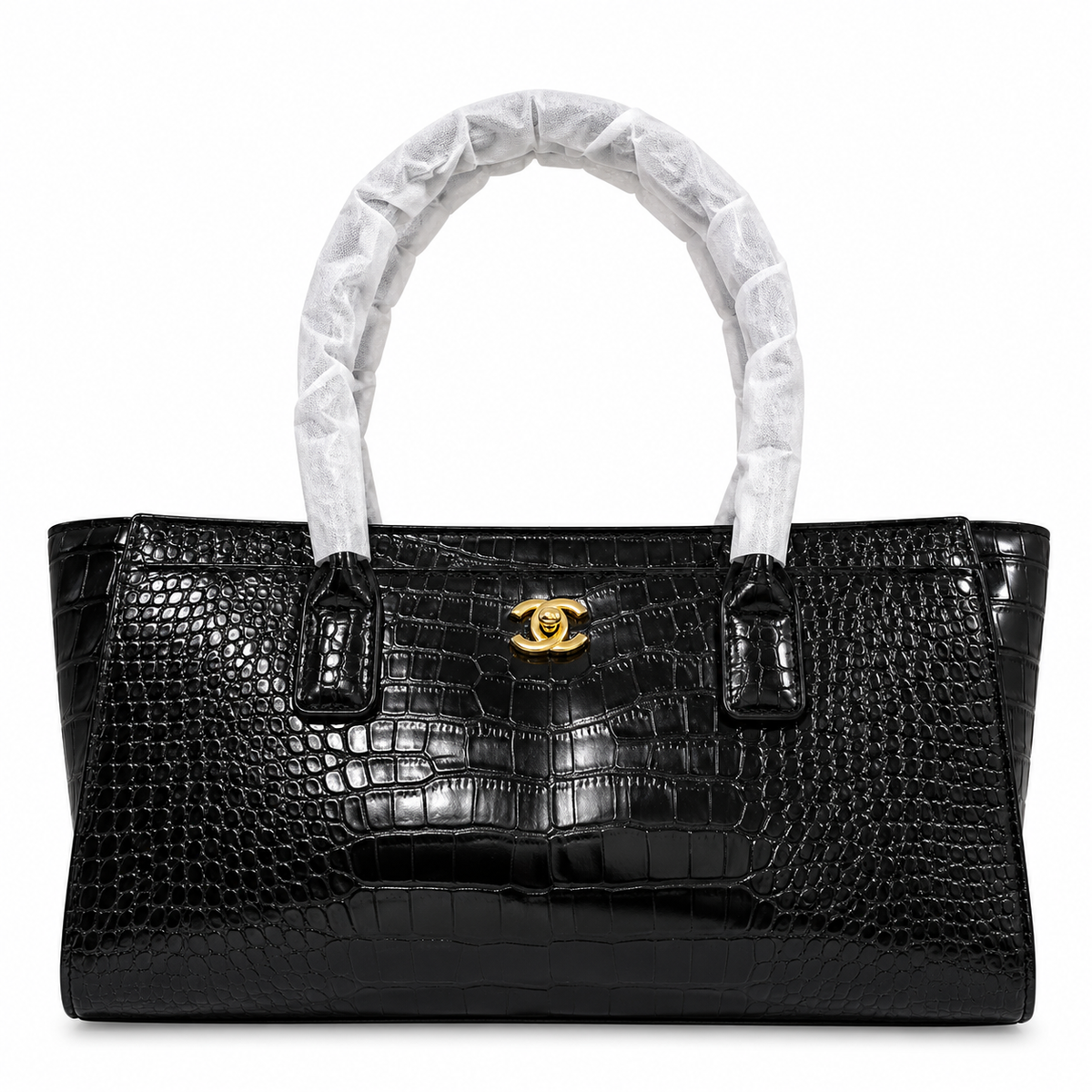 CHANEL LARGE BLACK SHOPPING TOTE BAG