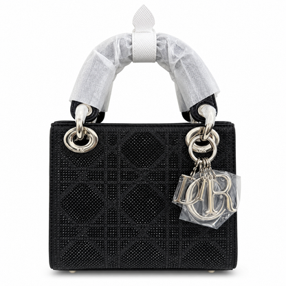 Christian Dior  Black Strass Cannage Satin