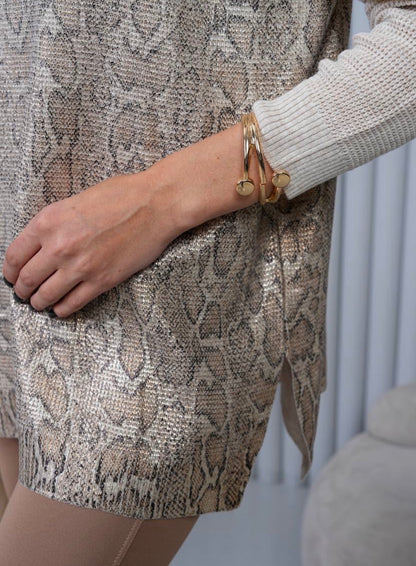 Cream & Beige Textured Knit Sweater