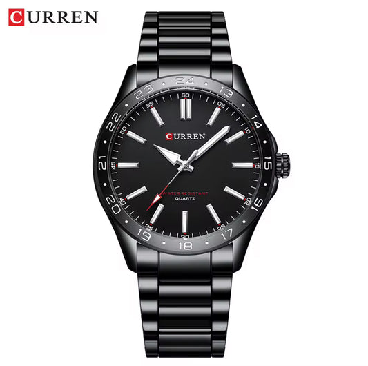 For CURREN 8450 Men's Stainless Steel Luxury Wristwatch 43mm Dial Diameter Waterproof Luminous