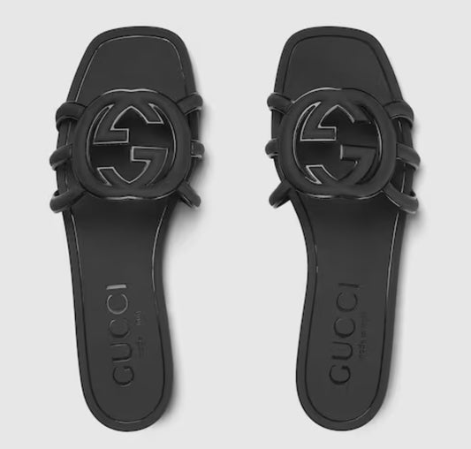 Rubber Interlocking G Womens Slide