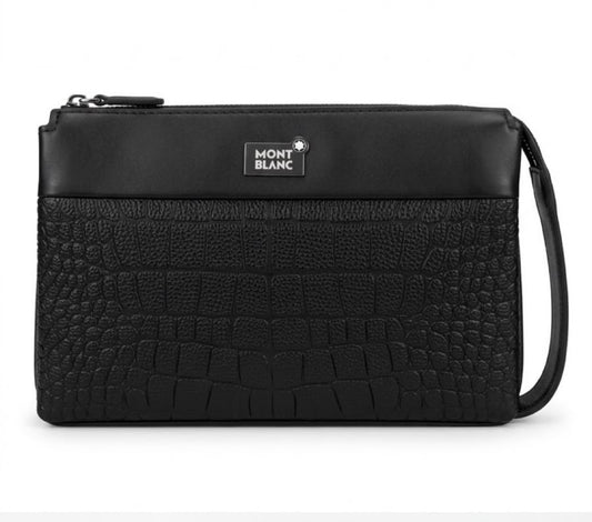 Montblanc Black Textured Slim Crossbody Bag(o)