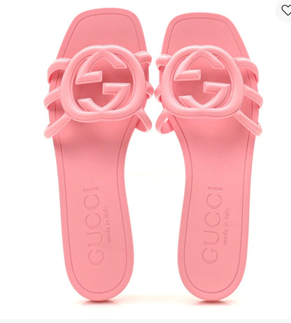 Gucci Rubber Interlocking G Womens Slide