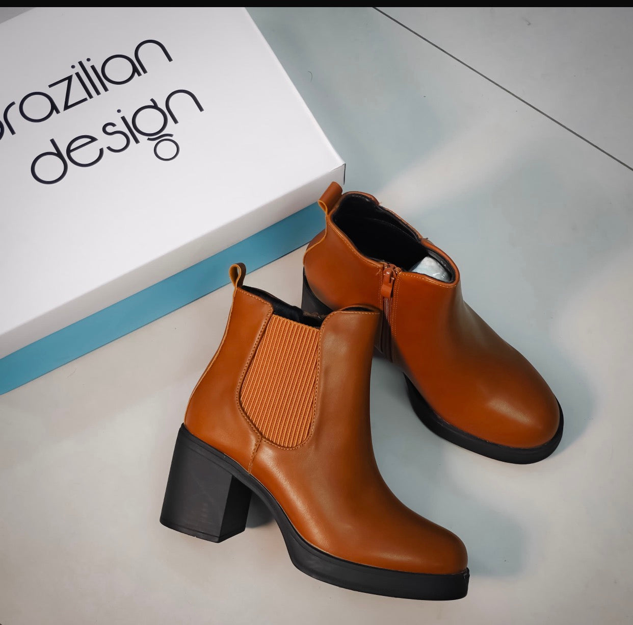 Tan Leather Ankle Boots – Brazilian Design
