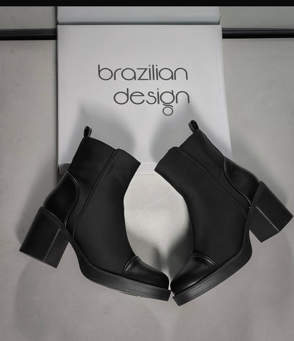 Black Stretch-Fit Ankle Boots – Brazilian Design