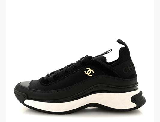 Chanel Velvet Calfskin Mixed Fibers CC Sneakers