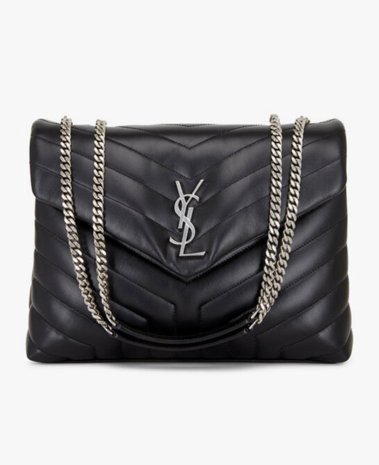 Loulou Black Leather Medium Shoulder Bag