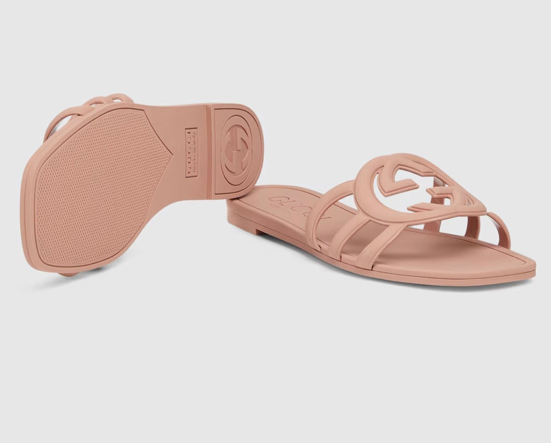 Gucci Rubber Interlocking G Womens Slide