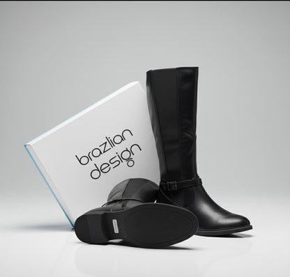 Classic Black Knee-High Leather Boots