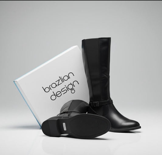 Classic Black Knee-High Leather Boots