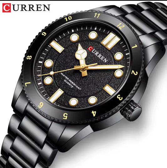 For CURREN 8450 Men's Stainless Steel Luxury Wristwatch 43mm Dial Diameter Waterproof Luminous