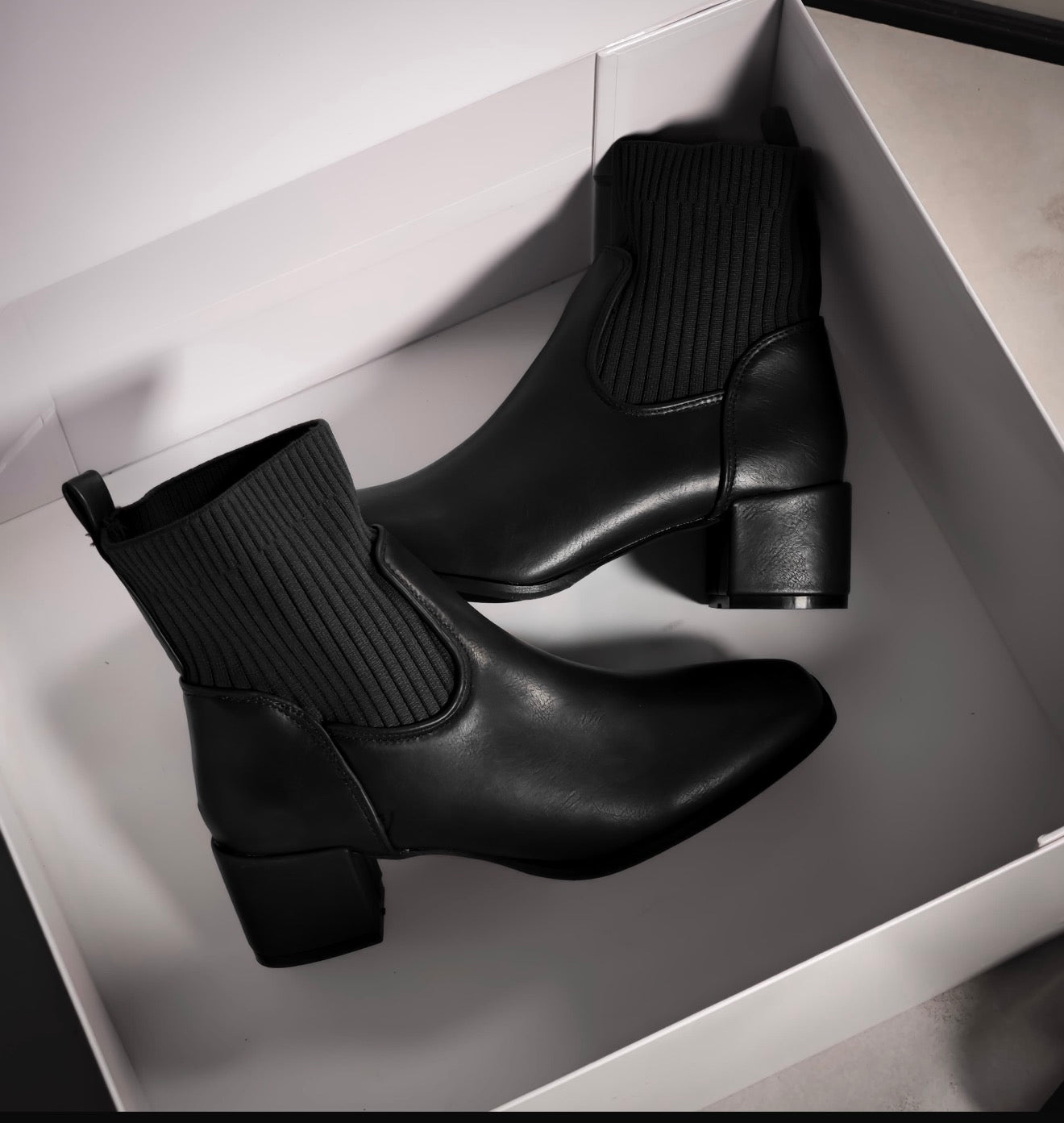 Black Sock Ankle Boots