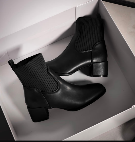 Black Sock Ankle Boots