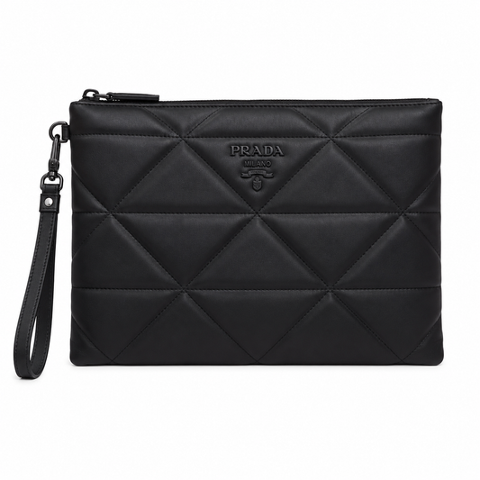 Prada Quilted Leather Wrist Clutch