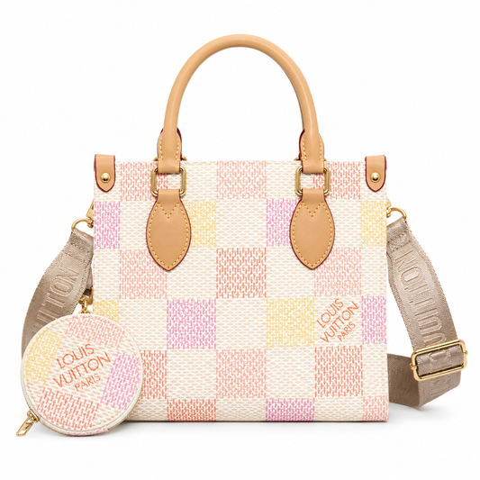 Louis Vuitton Pastel Damier Tote Bag Set