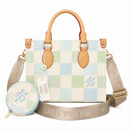 Louis Vuitton Pastel Damier Tote Bag Set – Blue & Green Edition
