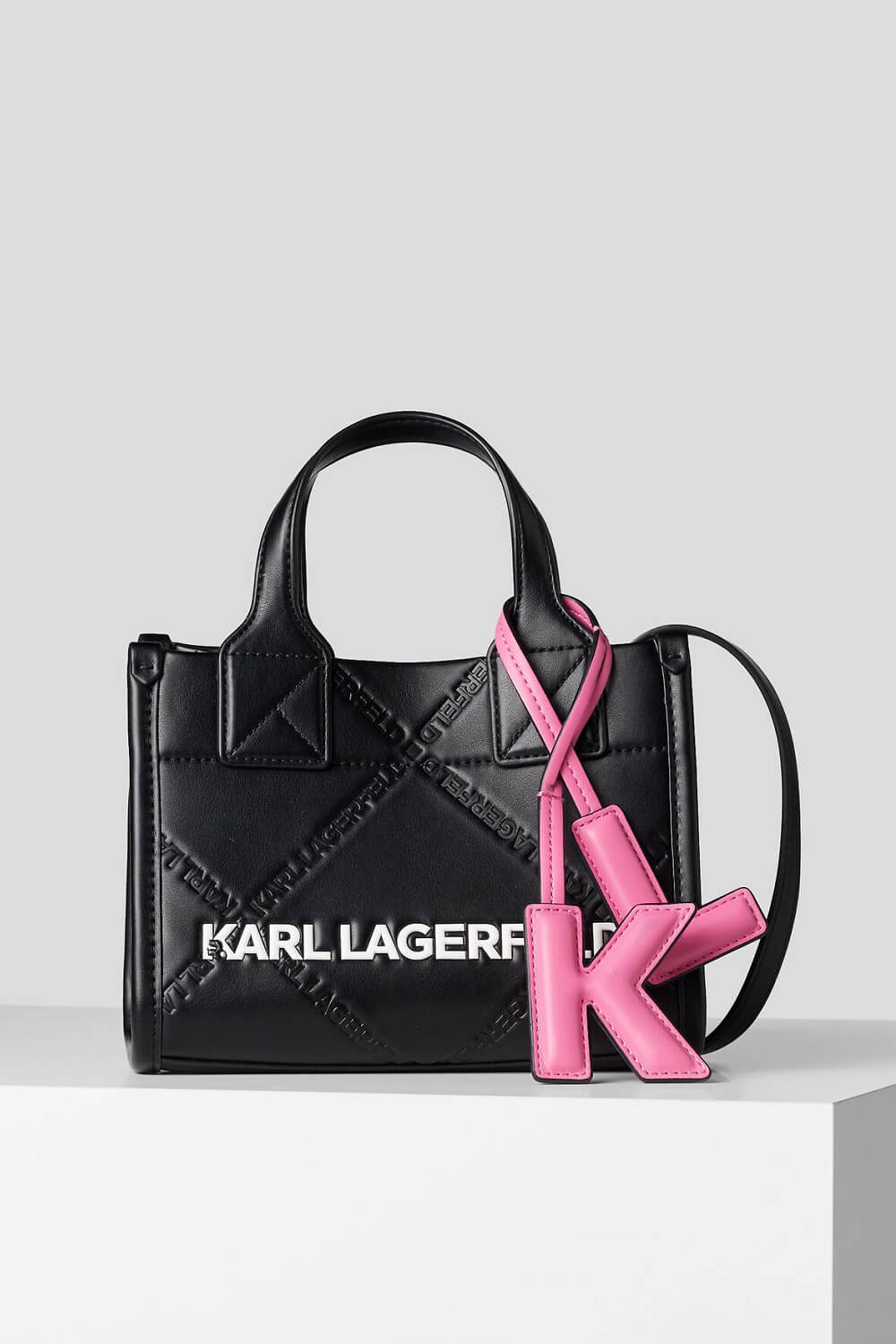 KARL LAGERFELD
K/SKUARE EMBOSSED SMALL TOTE BAG