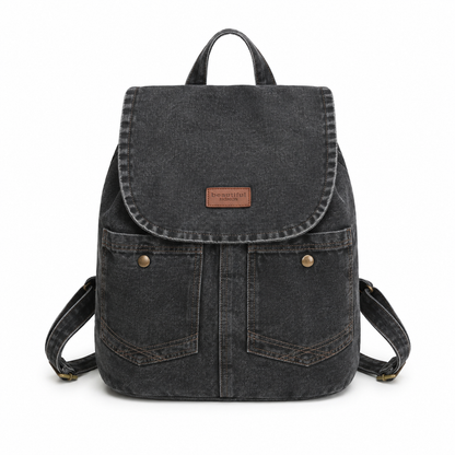 Vintage Washed Denim Backpack ✨