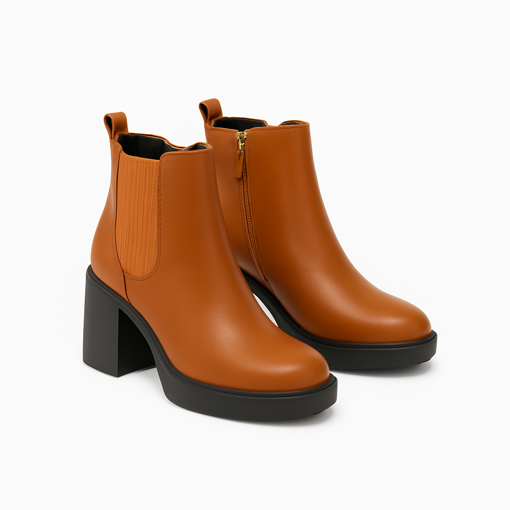 Tan Leather Ankle Boots – Brazilian Design