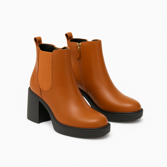 Tan Leather Ankle Boots – Brazilian Design