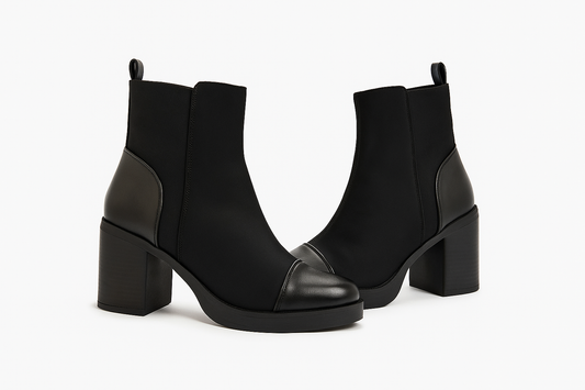 Black Stretch-Fit Ankle Boots – Brazilian Design
