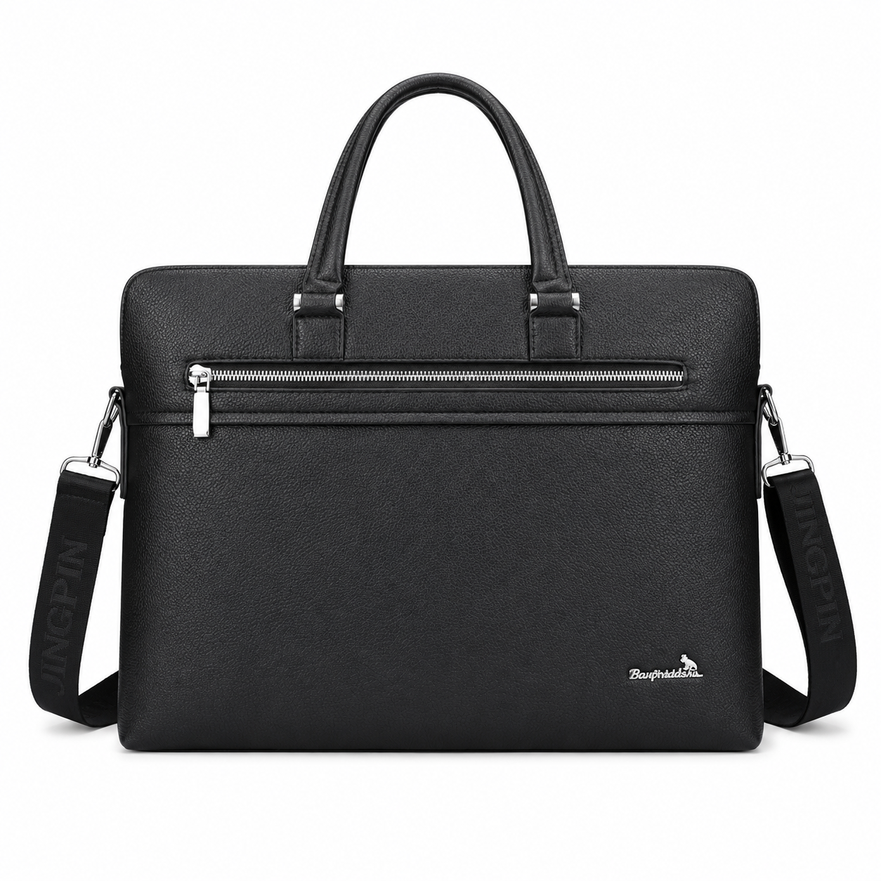 Premium Black Leather Business Laptop Bag – Executive Office Edition