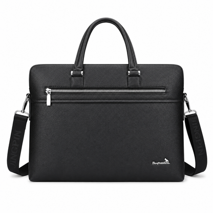 Premium Black Leather Business Laptop Bag – Executive Office Edition