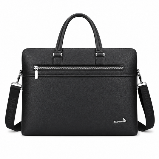 Premium Black Leather Business Laptop Bag – Executive Office Edition