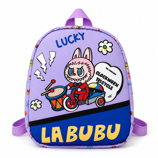 Labubu Lucky Ride Mini Backpack – Purple Tricycle Edition