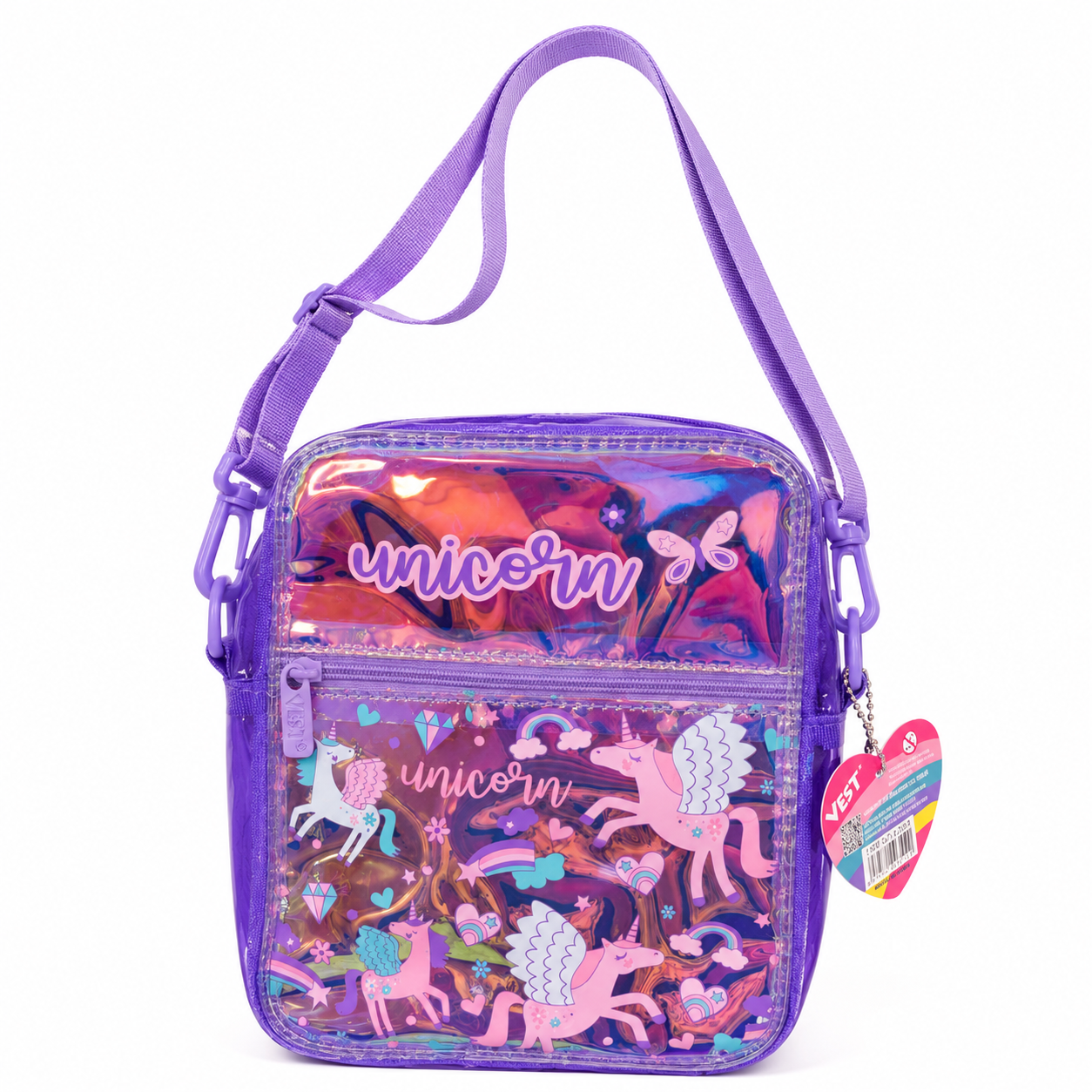 Dreamy Unicorn Holographic Crossbody Bag 🦄💜✨