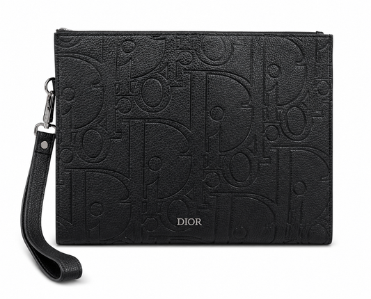 Luxury Monogram Leather Clutch Bag 🖤✨