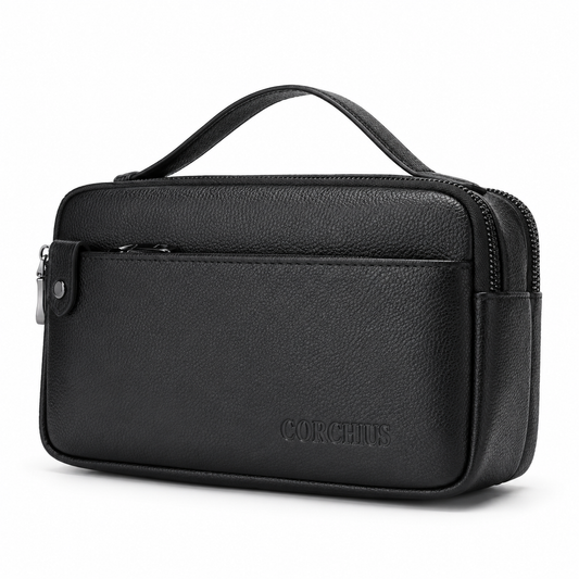 Premium Leather Travel Toiletry Bag 🖤✨