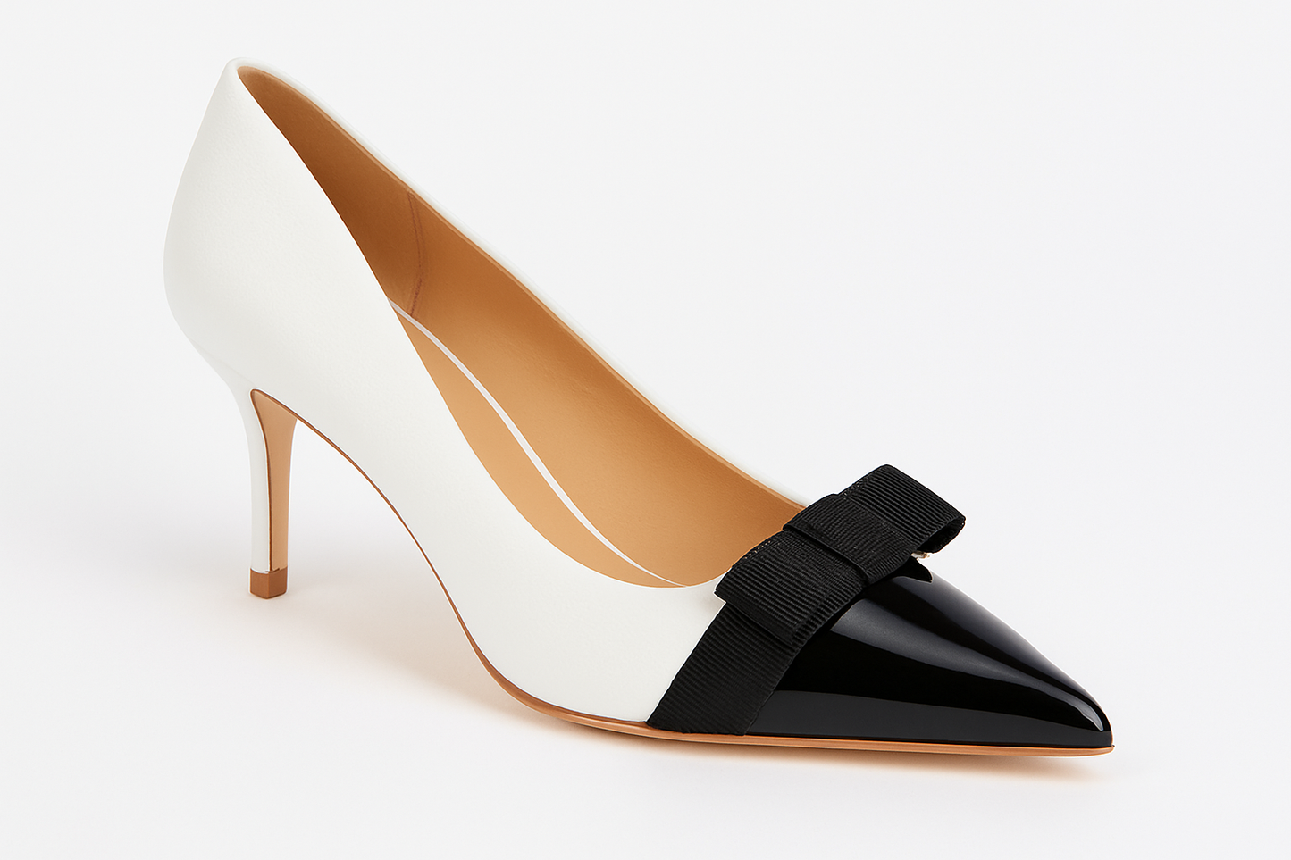 Two-Tone Elegant Bow Pointed Heels